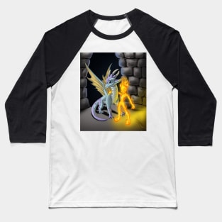 Fire Element and Purple Dragon Baseball T-Shirt